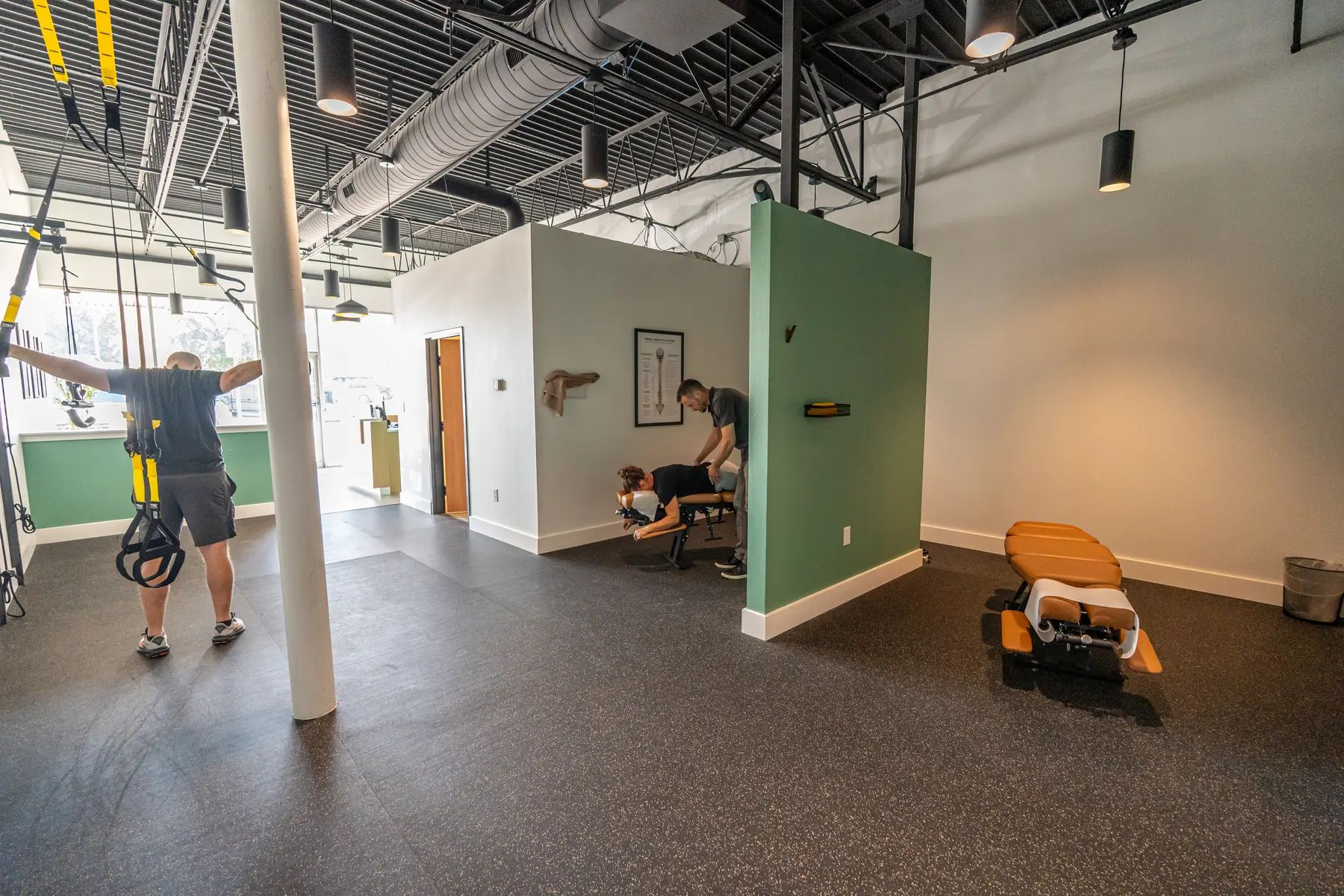 The open treatment space at True Works Chiropractic