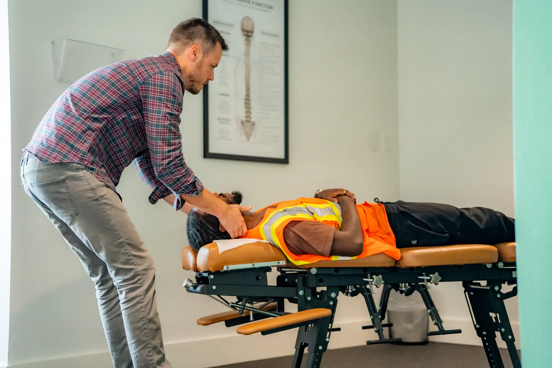 A personalized chiropractic treatment session